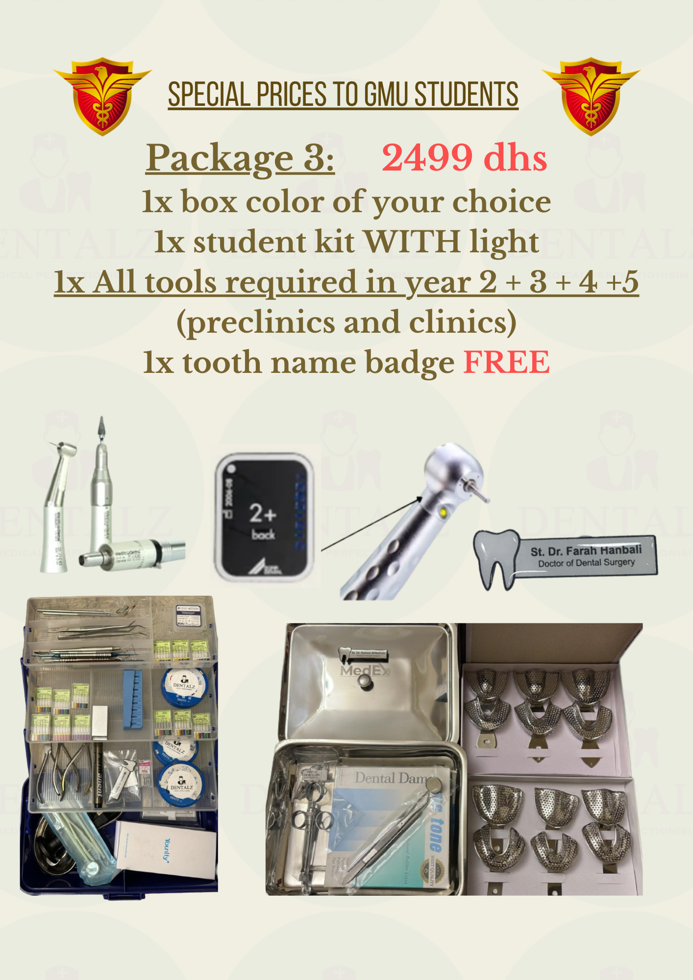 ALL IN ONE GMU DENTAL STUDENTS KIT package 3