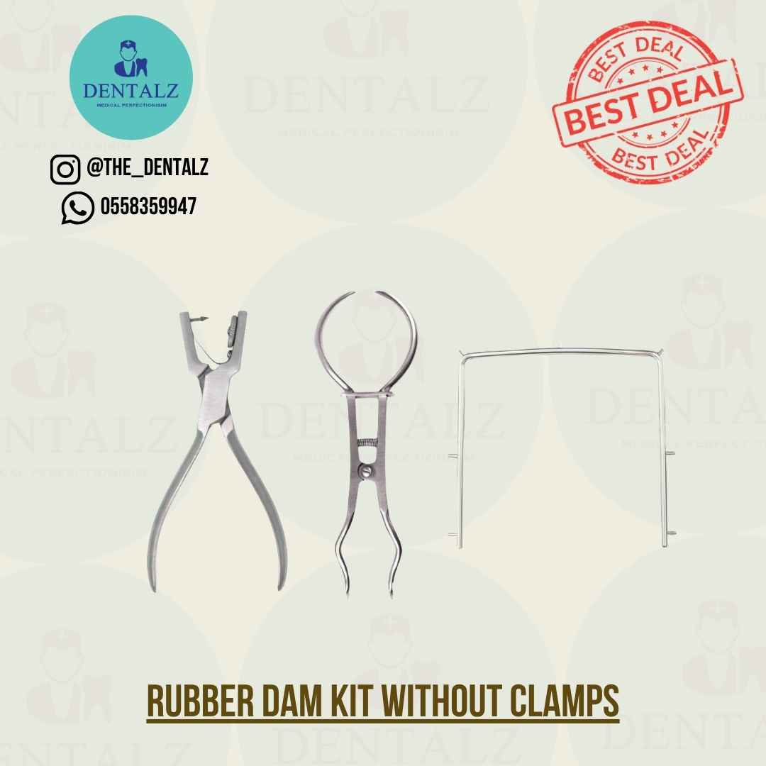 Rubber dam kit without clamps